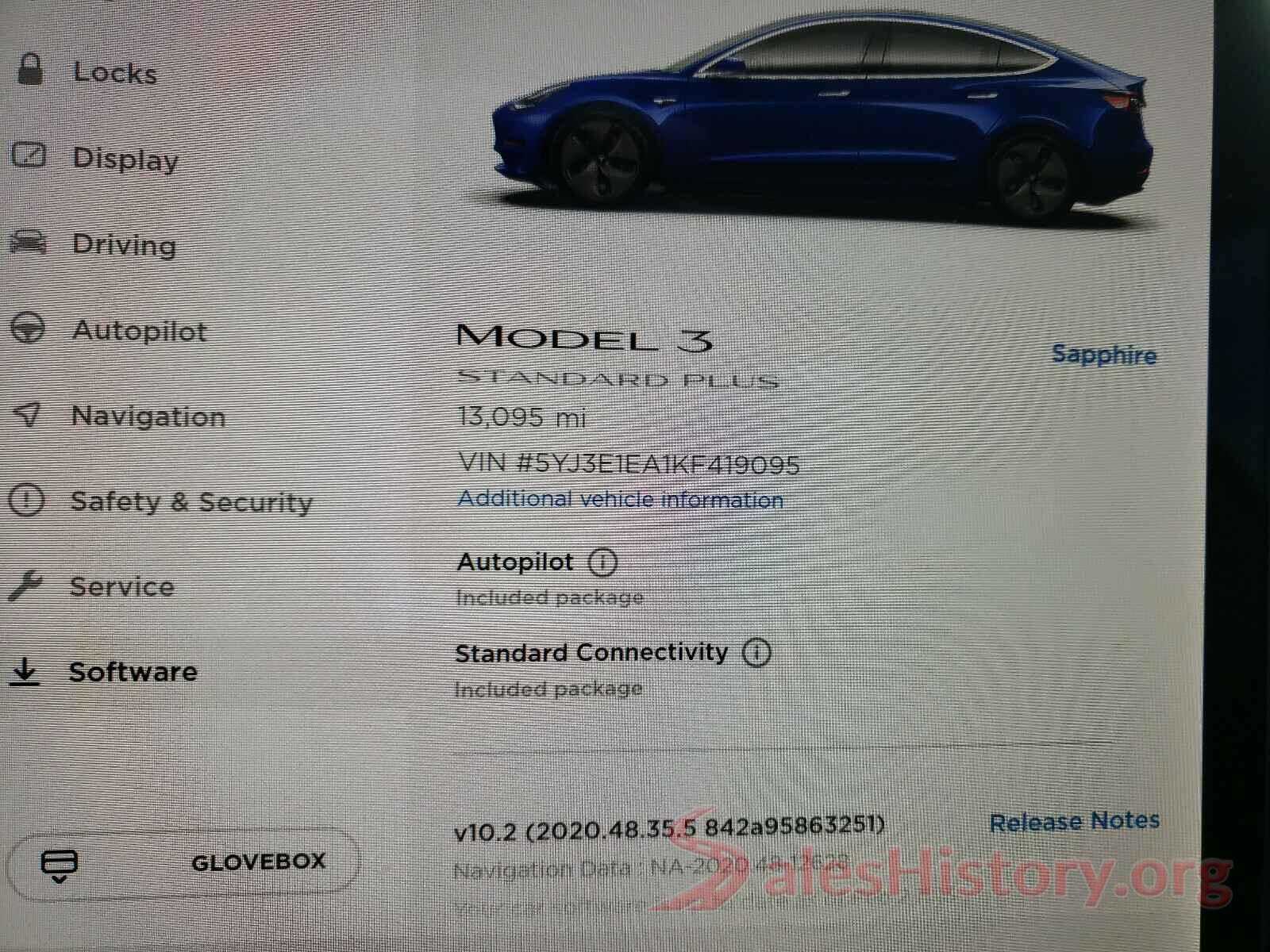 5YJ3E1EA1KF419095 2019 TESLA MODEL 3