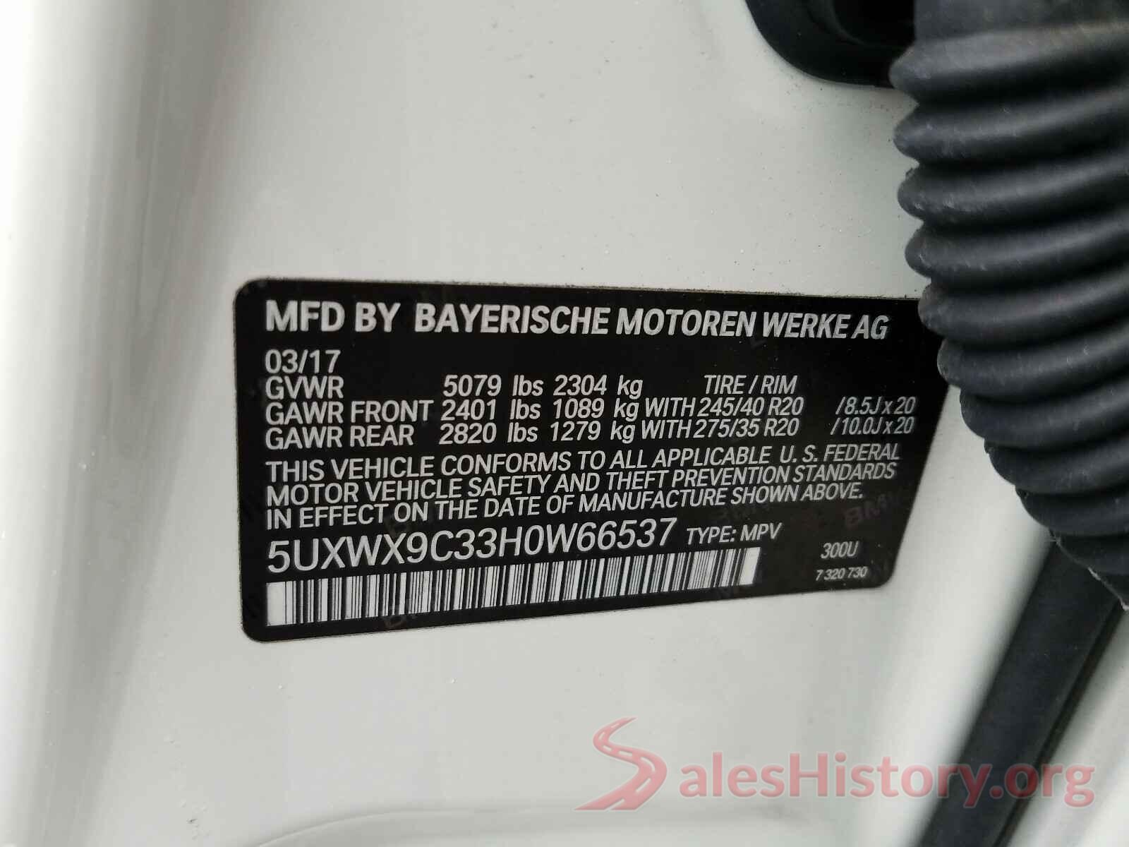 5UXWX9C33H0W66537 2017 BMW X3