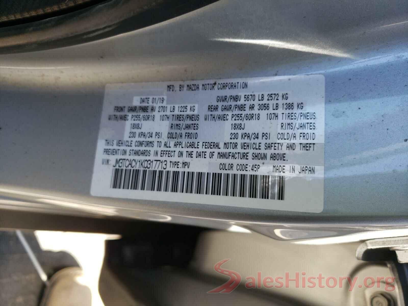 JM3TCACY1K0317713 2019 MAZDA CX-9