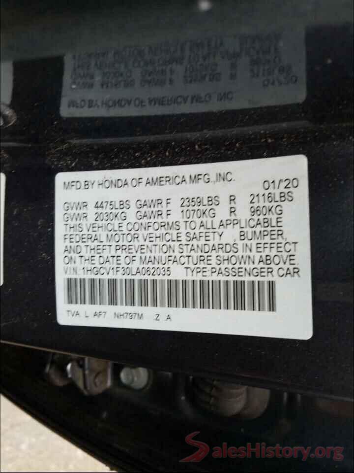 1HGCV1F30LA062035 2020 HONDA ACCORD