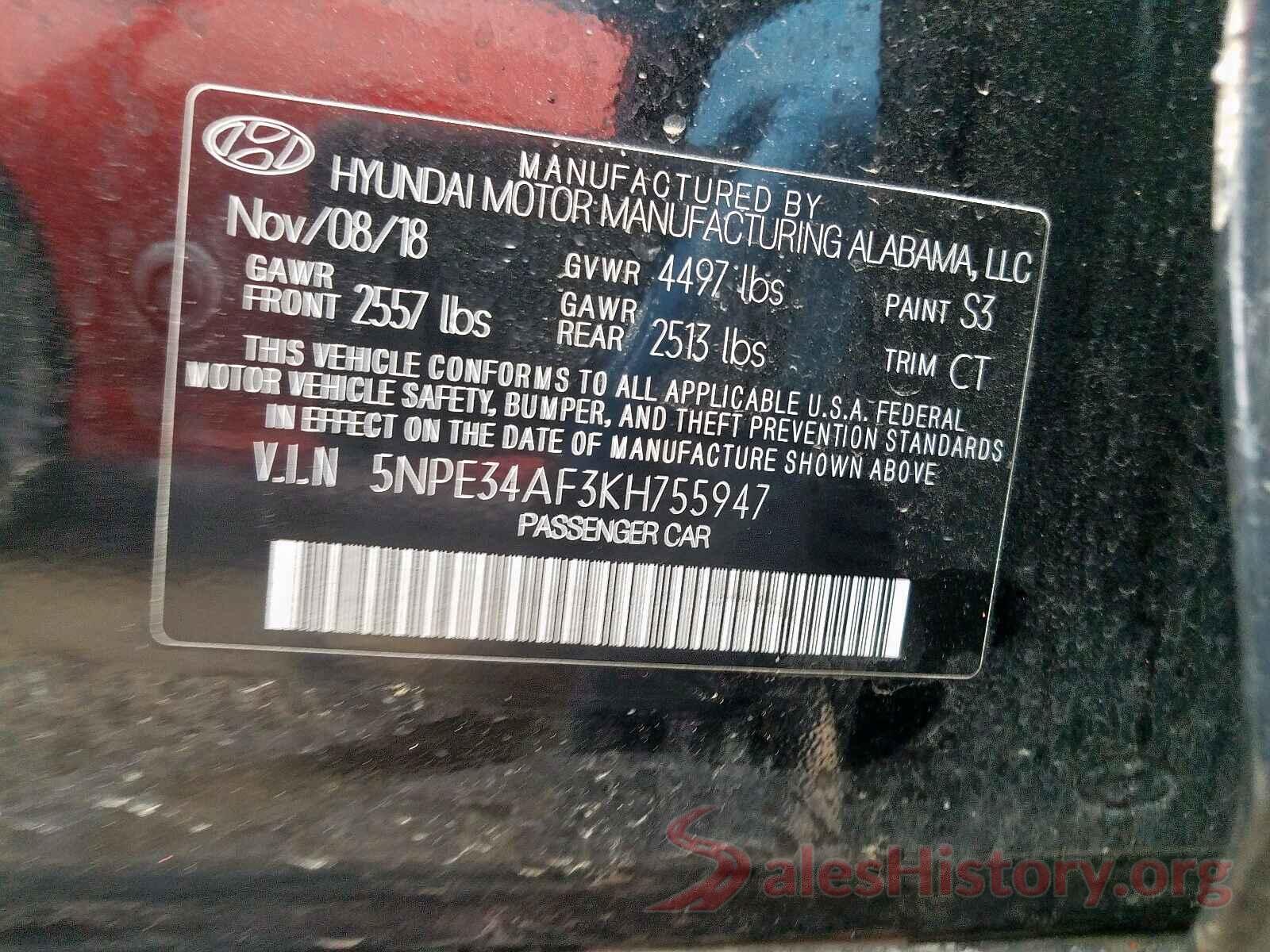 5NPE34AF3KH755947 2019 HYUNDAI SONATA