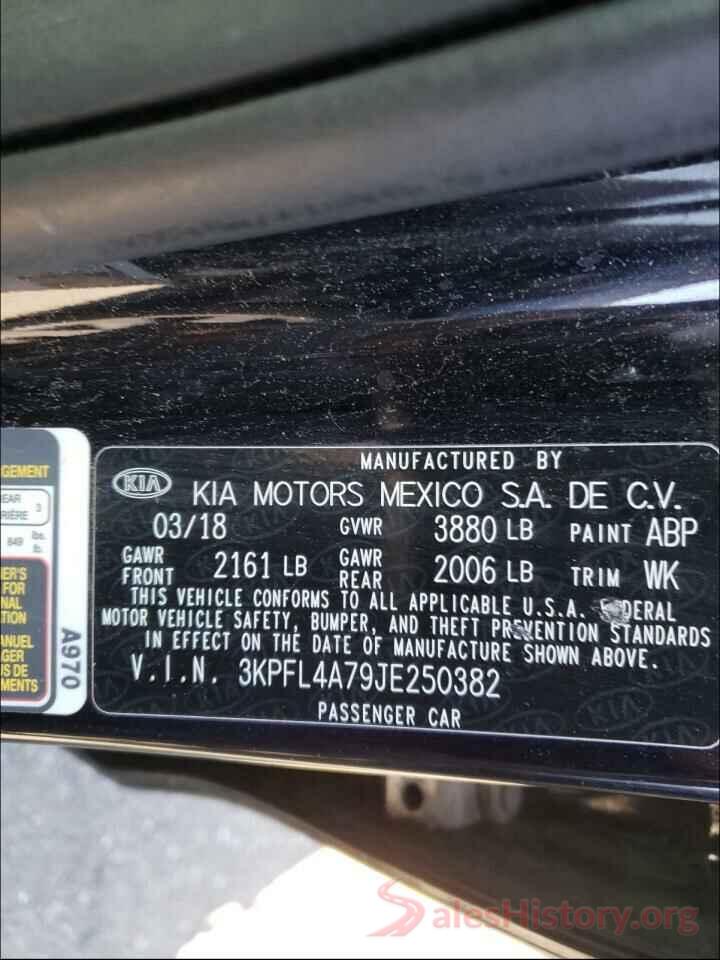 3KPFL4A79JE250382 2018 KIA FORTE