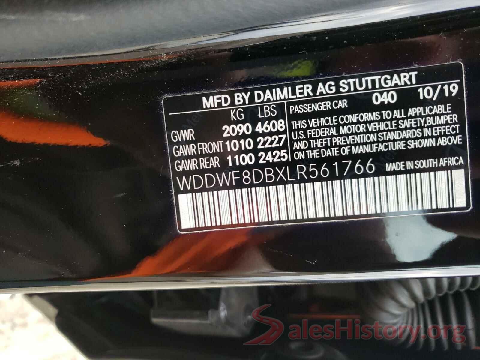 WDDWF8DBXLR561766 2020 MERCEDES-BENZ C CLASS