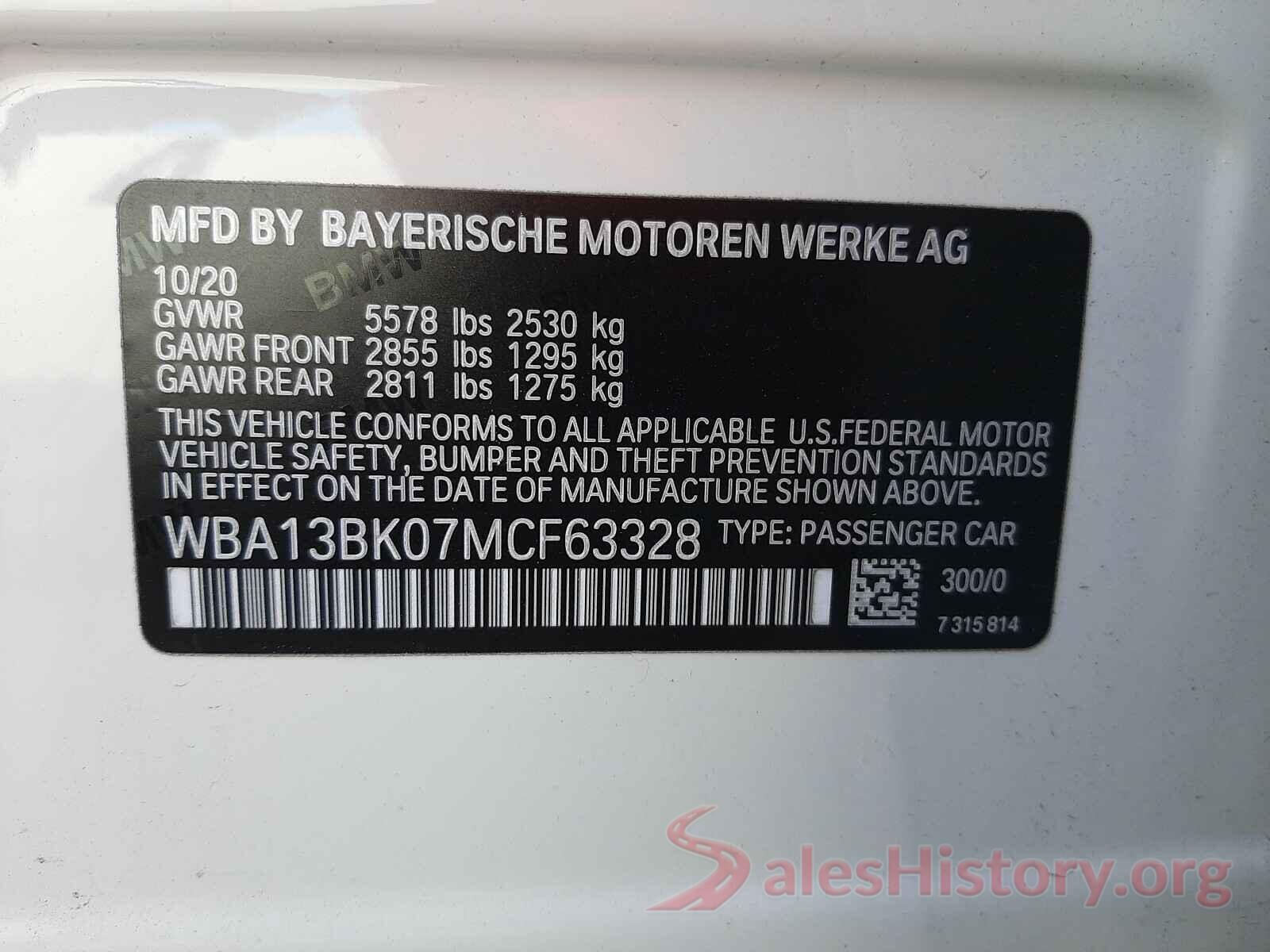 WBA13BK07MCF63328 2021 BMW M5