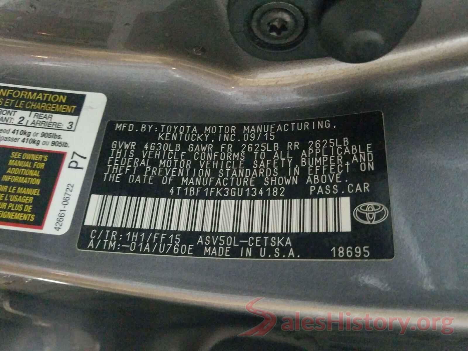 4T1BF1FK3GU134182 2016 TOYOTA CAMRY