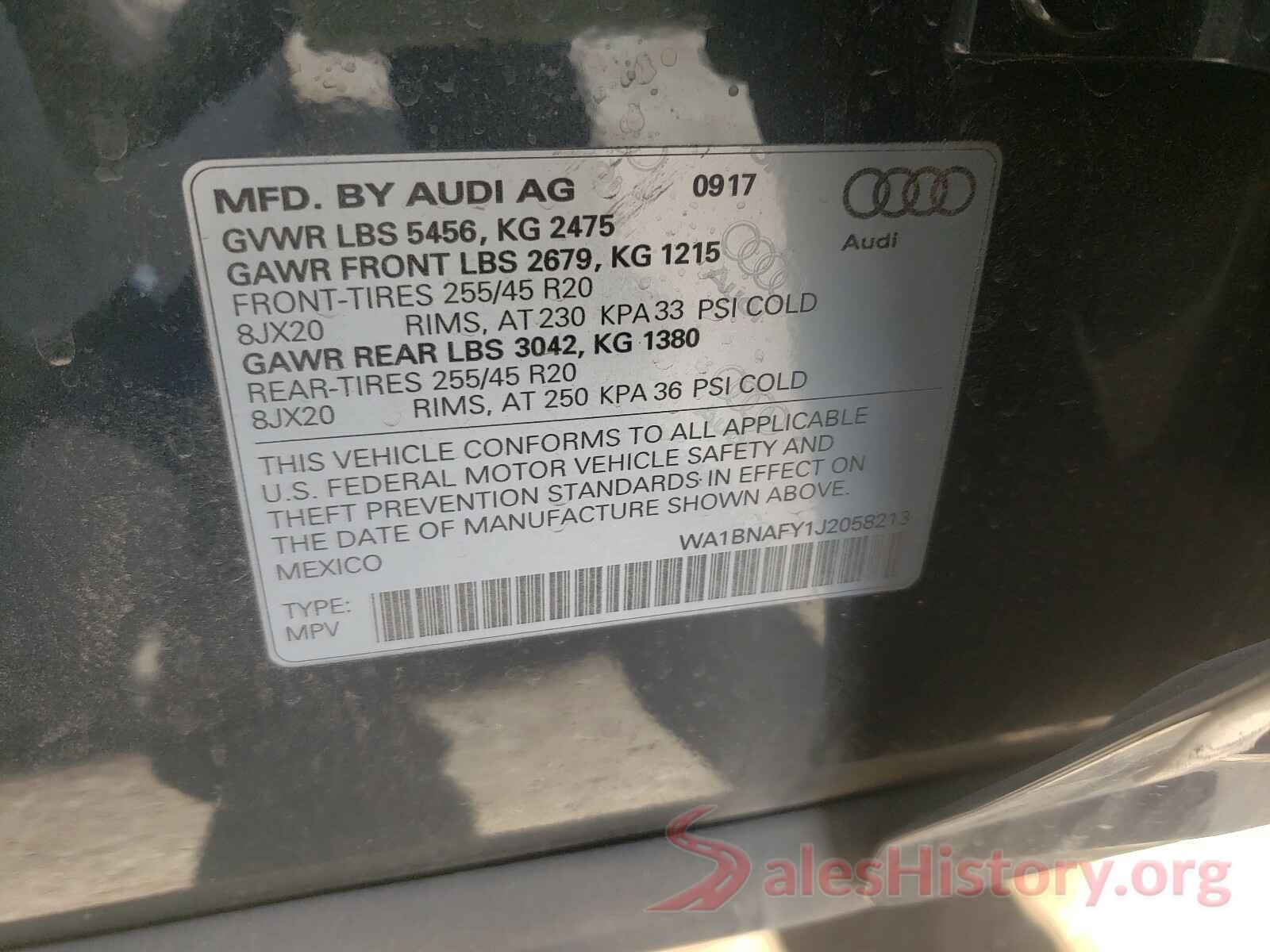 WA1BNAFY1J2058213 2018 AUDI Q5