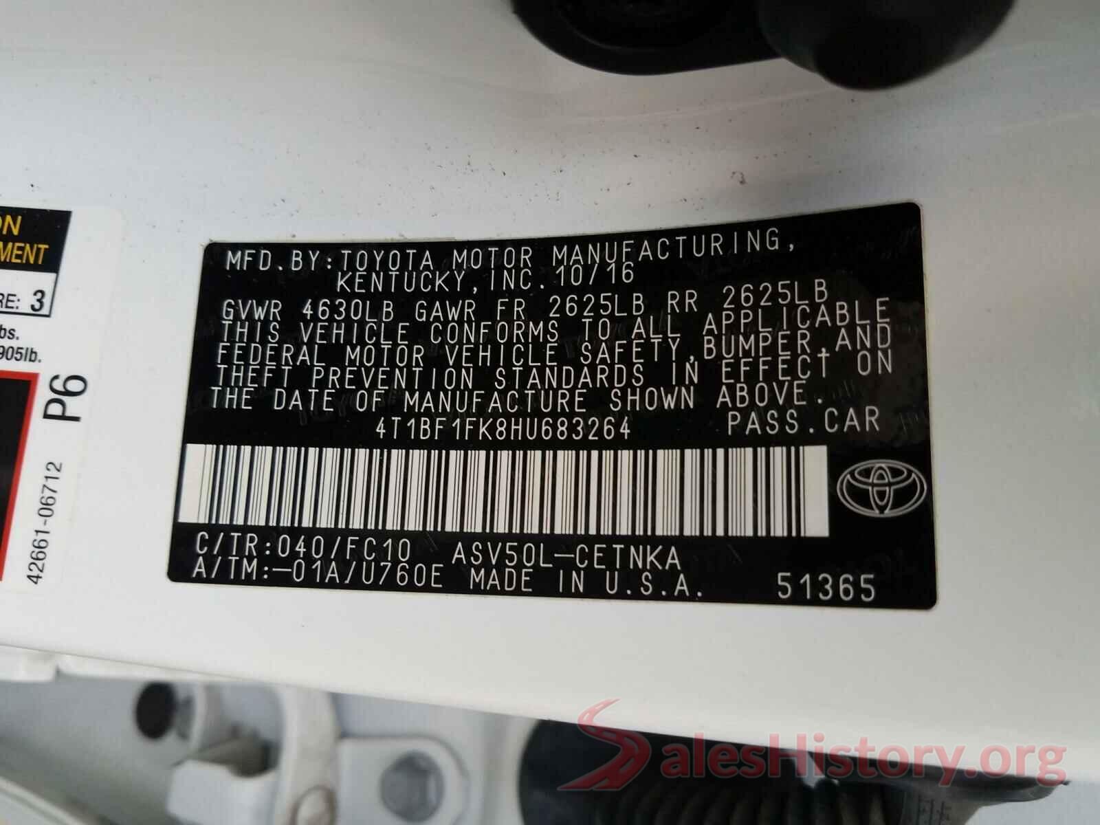 4T1BF1FK8HU683264 2017 TOYOTA CAMRY