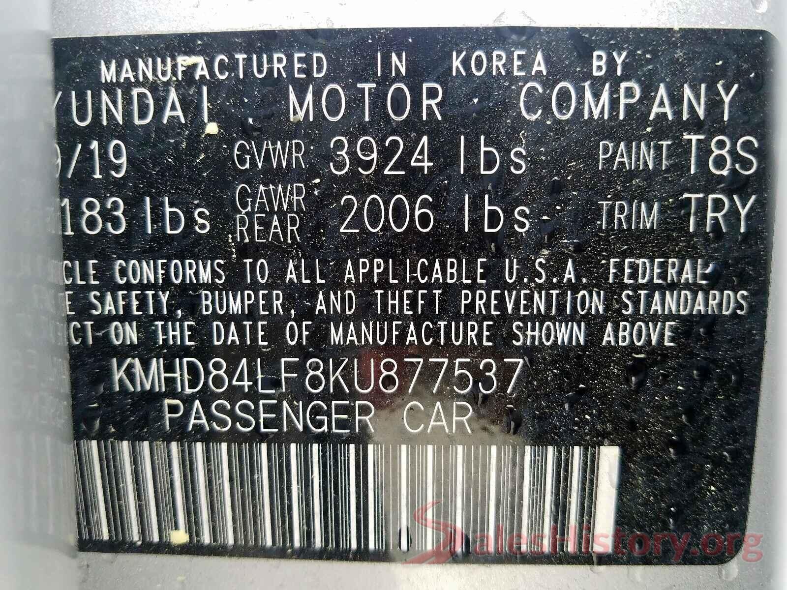 KMHD84LF8KU877537 2019 HYUNDAI ELANTRA