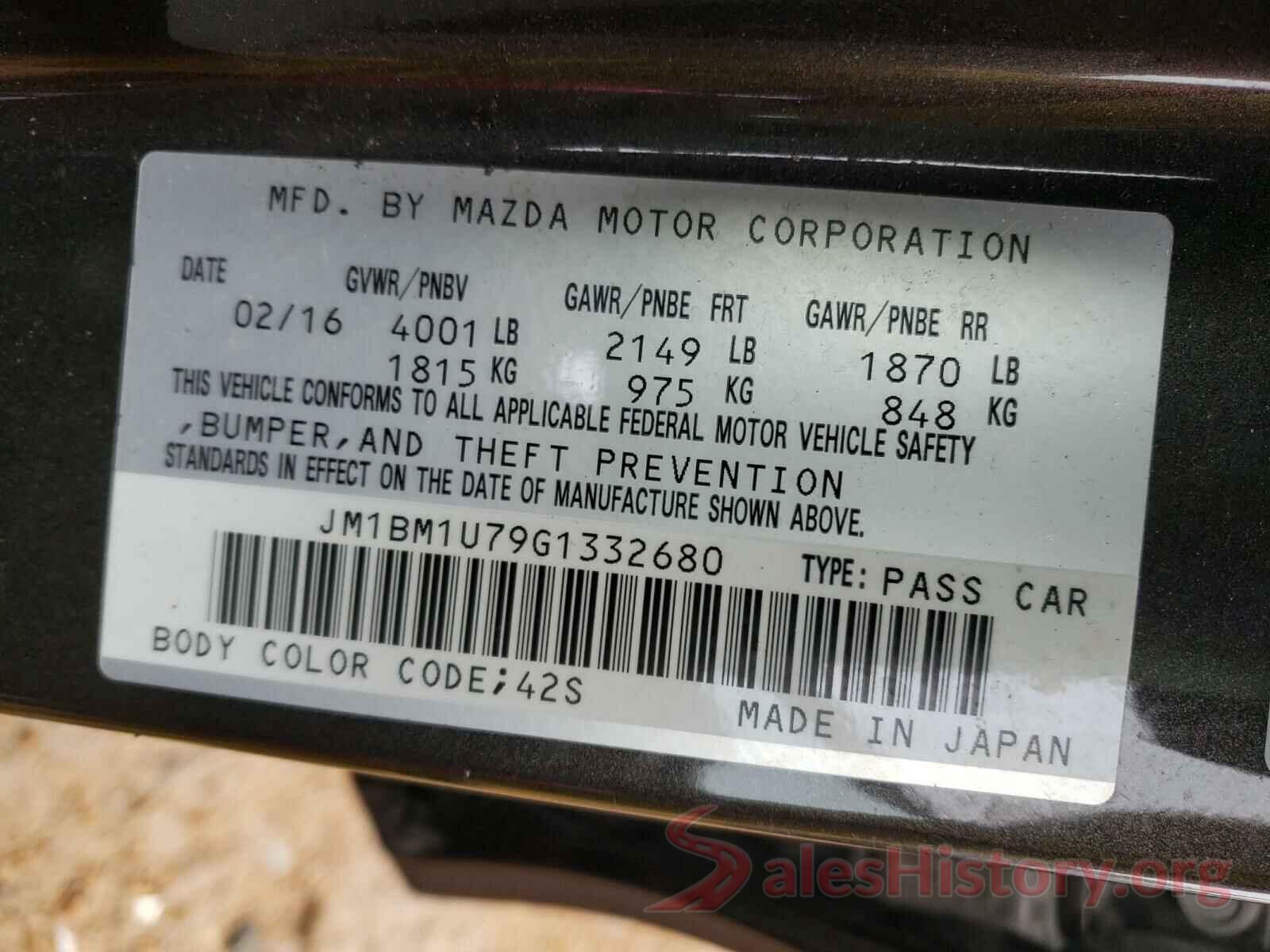 JM1BM1U79G1332680 2016 MAZDA 3