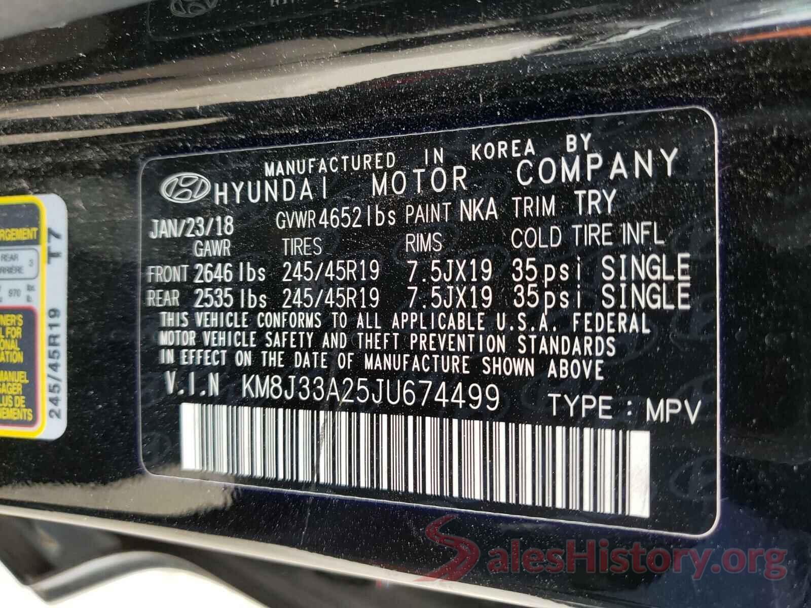 KM8J33A25JU674499 2018 HYUNDAI TUCSON