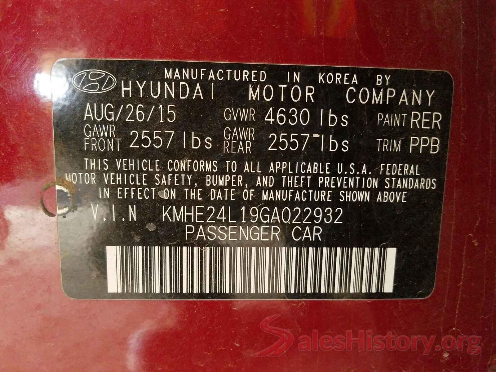 KMHE24L19GA022932 2016 HYUNDAI SONATA