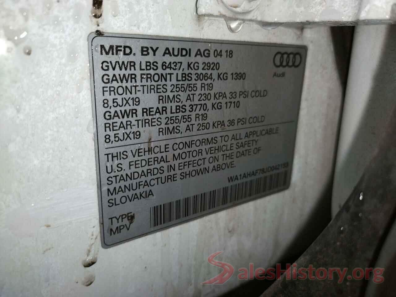 WA1AHAF78JD042153 2018 AUDI Q7