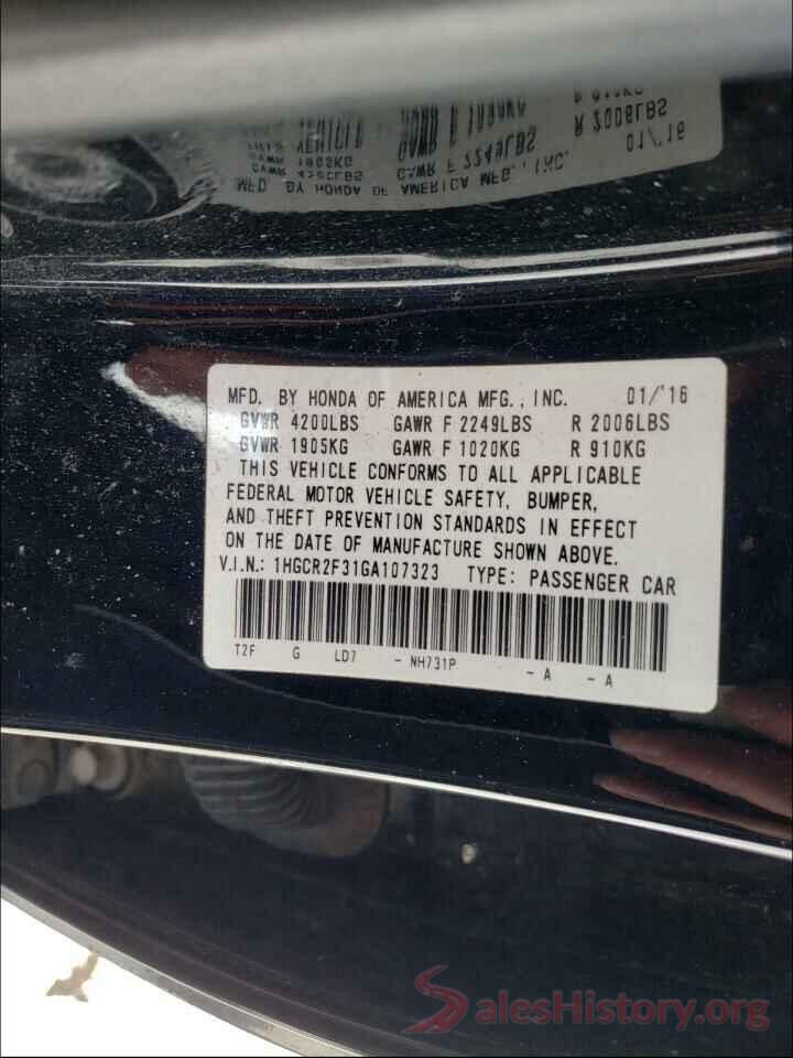 1HGCR2F31GA107323 2016 HONDA ACCORD