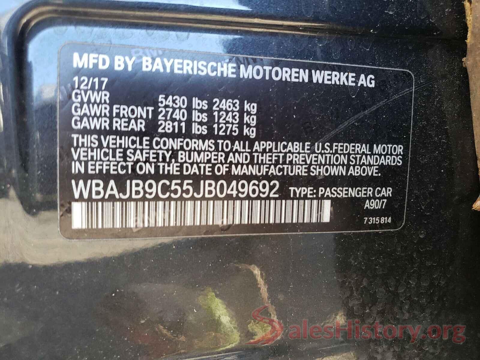 WBAJB9C55JB049692 2018 BMW M5