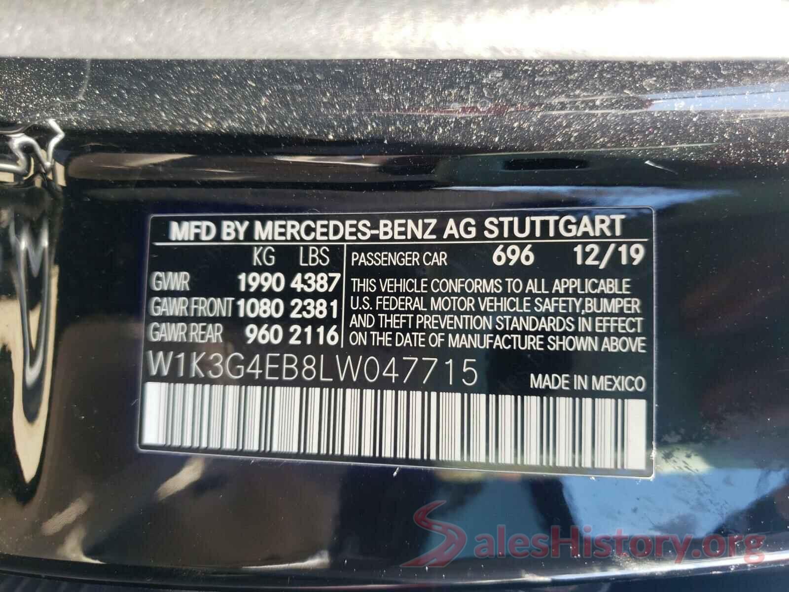 W1K3G4EB8LW047715 2020 MERCEDES-BENZ ALL OTHER