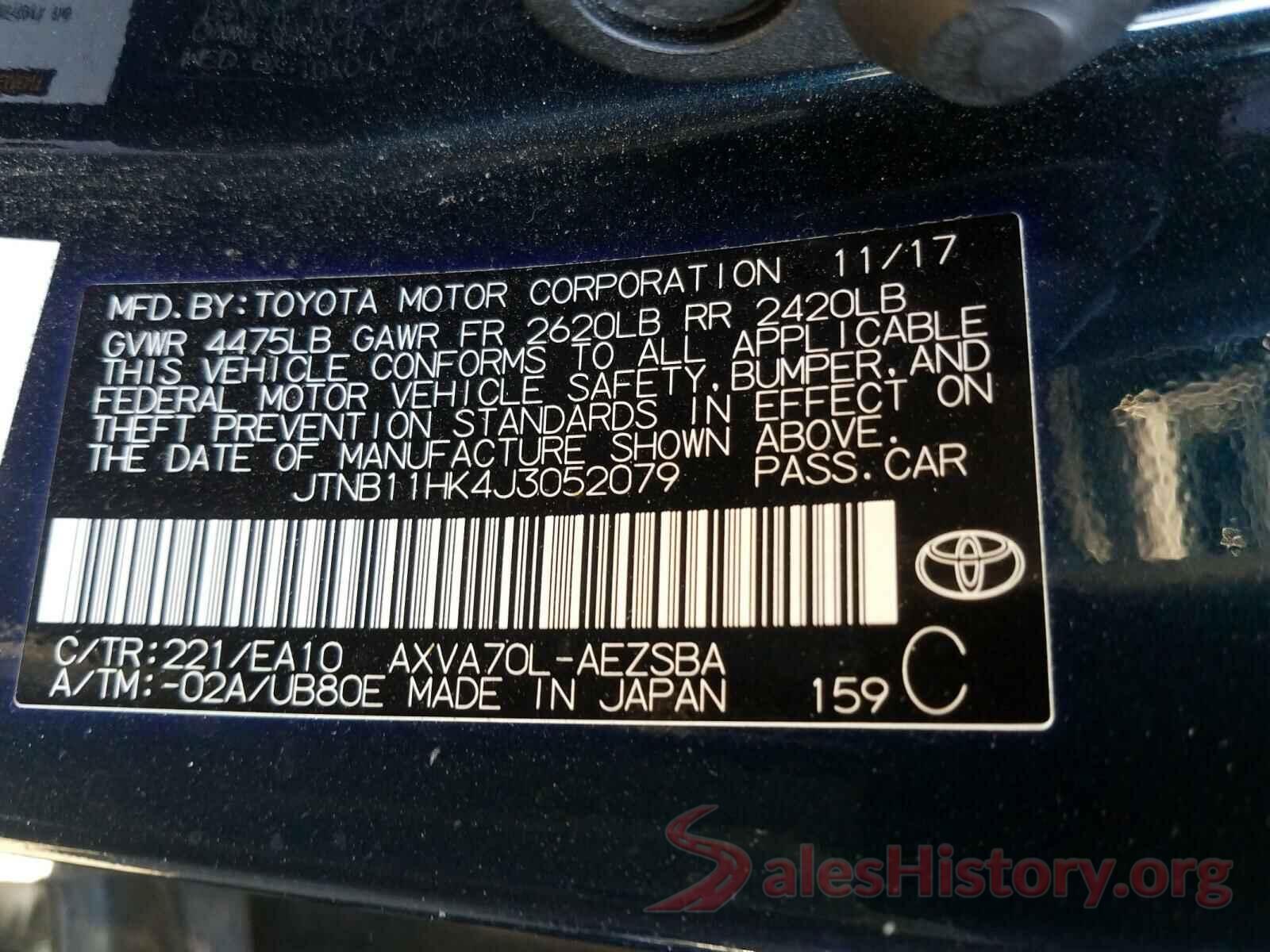 JTNB11HK4J3052079 2018 TOYOTA CAMRY