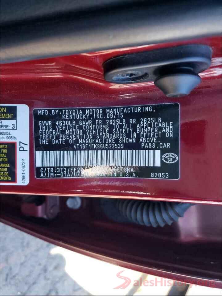 4T1BF1FK8GU522539 2016 TOYOTA CAMRY