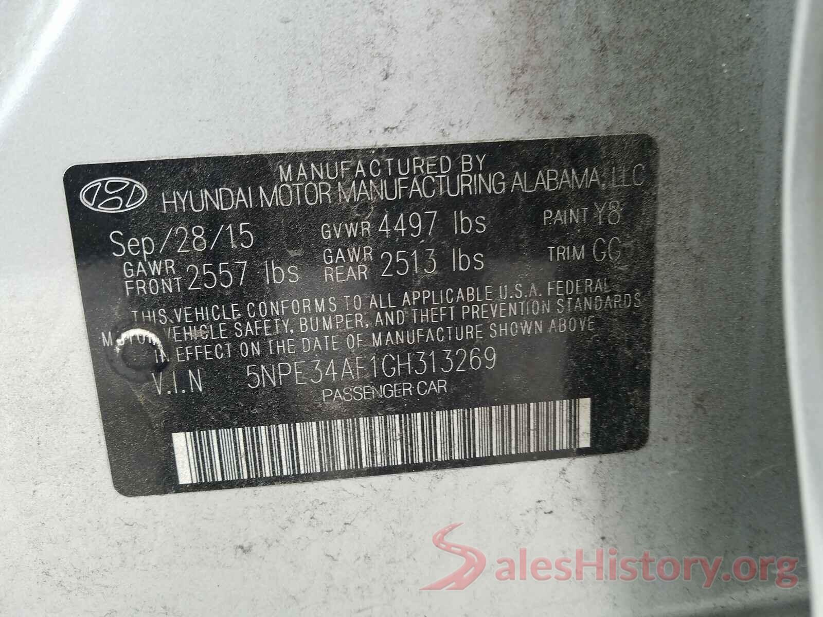 5NPE34AF1GH313269 2016 HYUNDAI SONATA