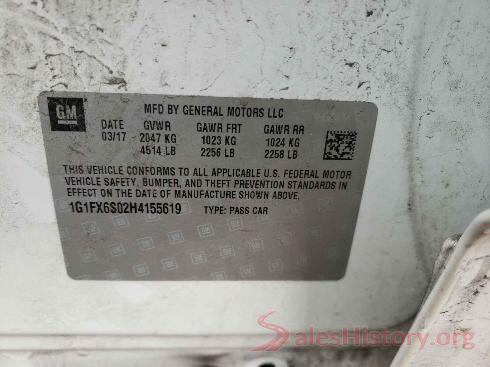 1G1FX6S02H4155619 2017 CHEVROLET BOLT