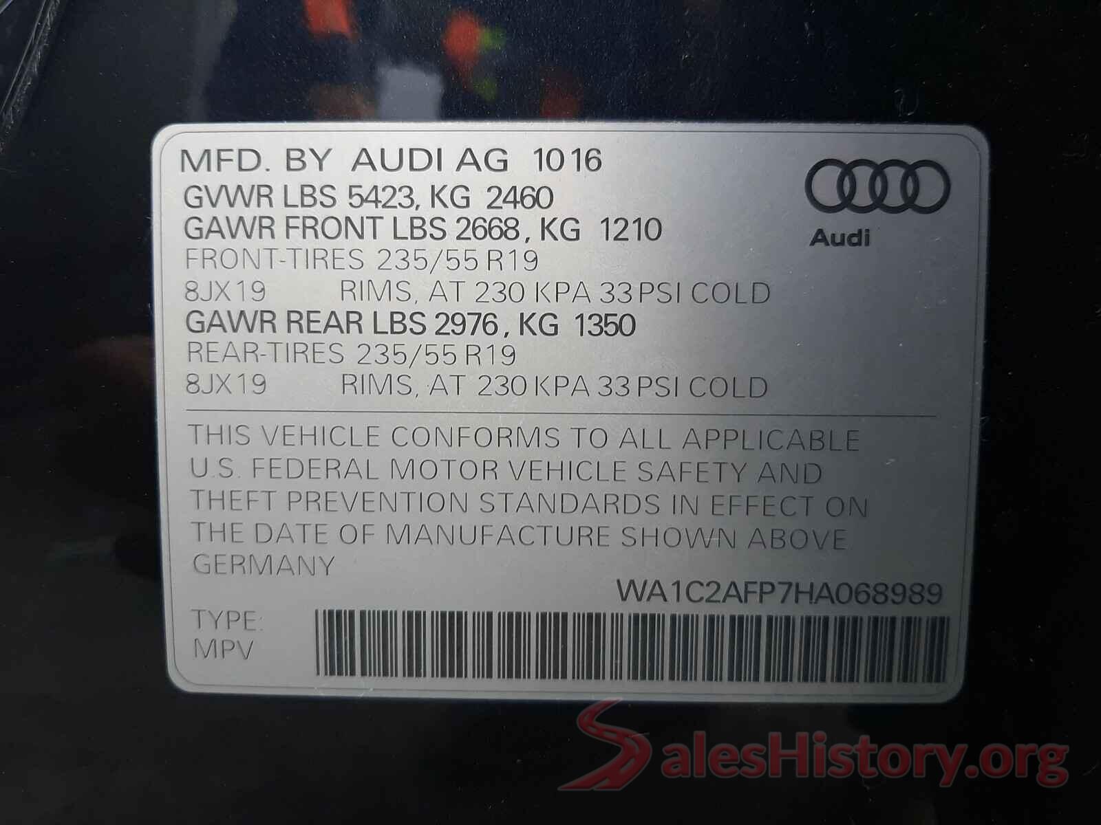 WA1C2AFP7HA068989 2017 AUDI Q5