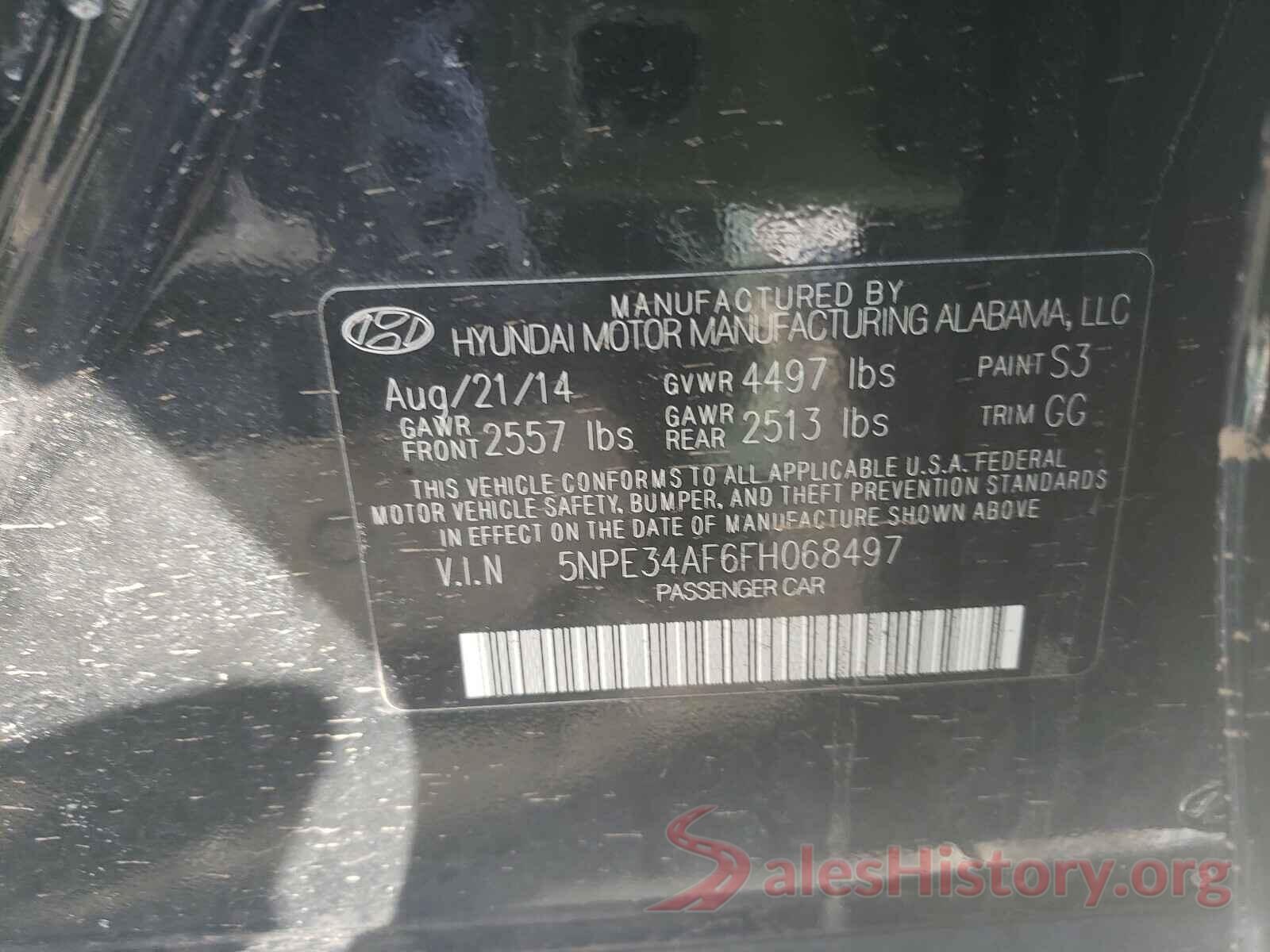 5NPE34AF6FH068497 2015 HYUNDAI SONATA