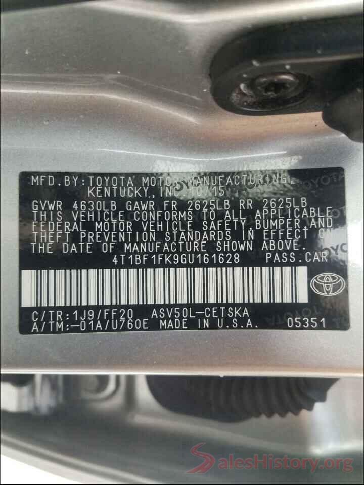 4T1BF1FK9GU161628 2016 TOYOTA CAMRY