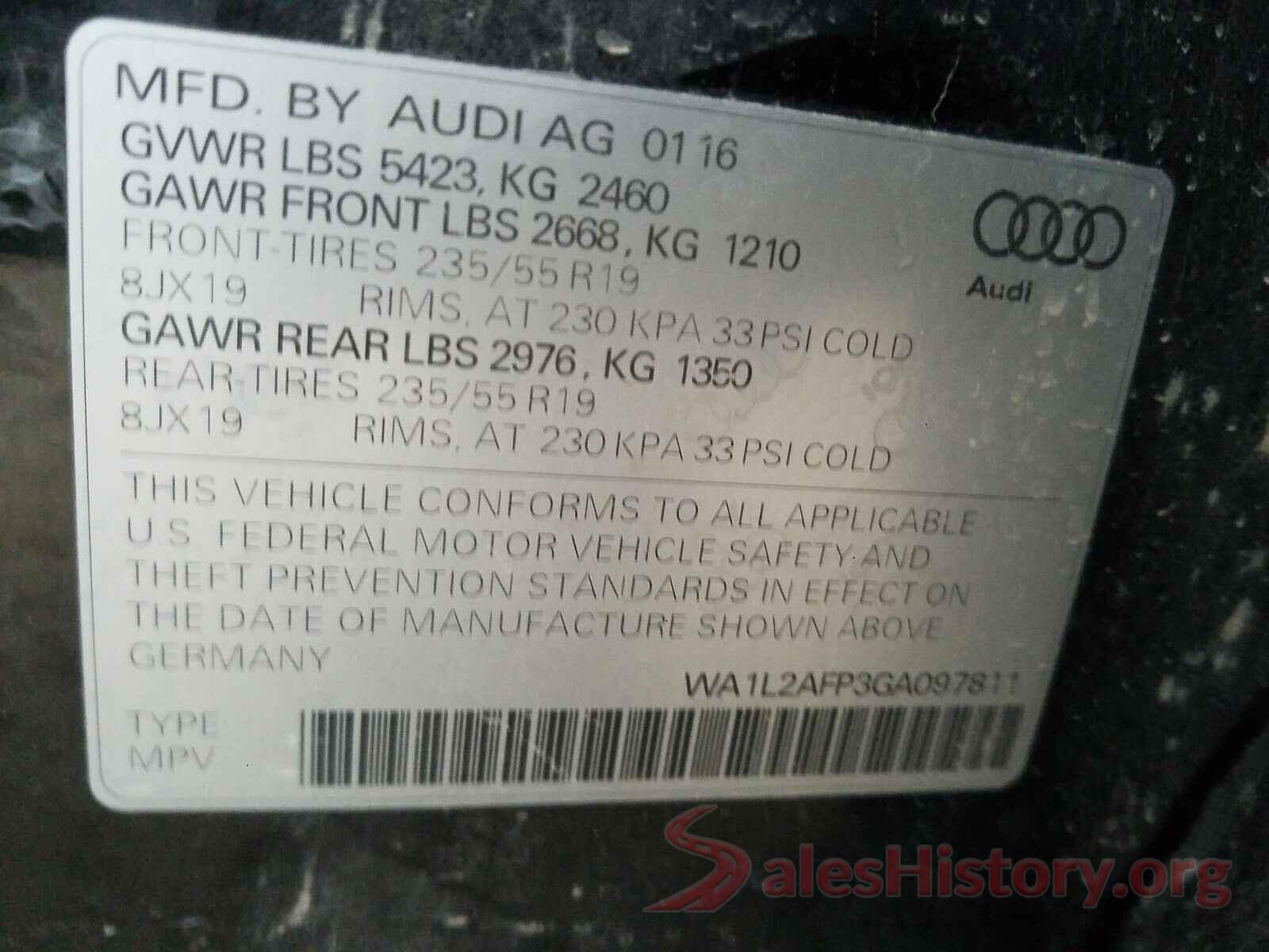 WA1L2AFP3GA097811 2016 AUDI Q5