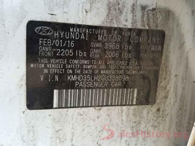 KMHD35LH2GU338098 2016 HYUNDAI ELANTRA