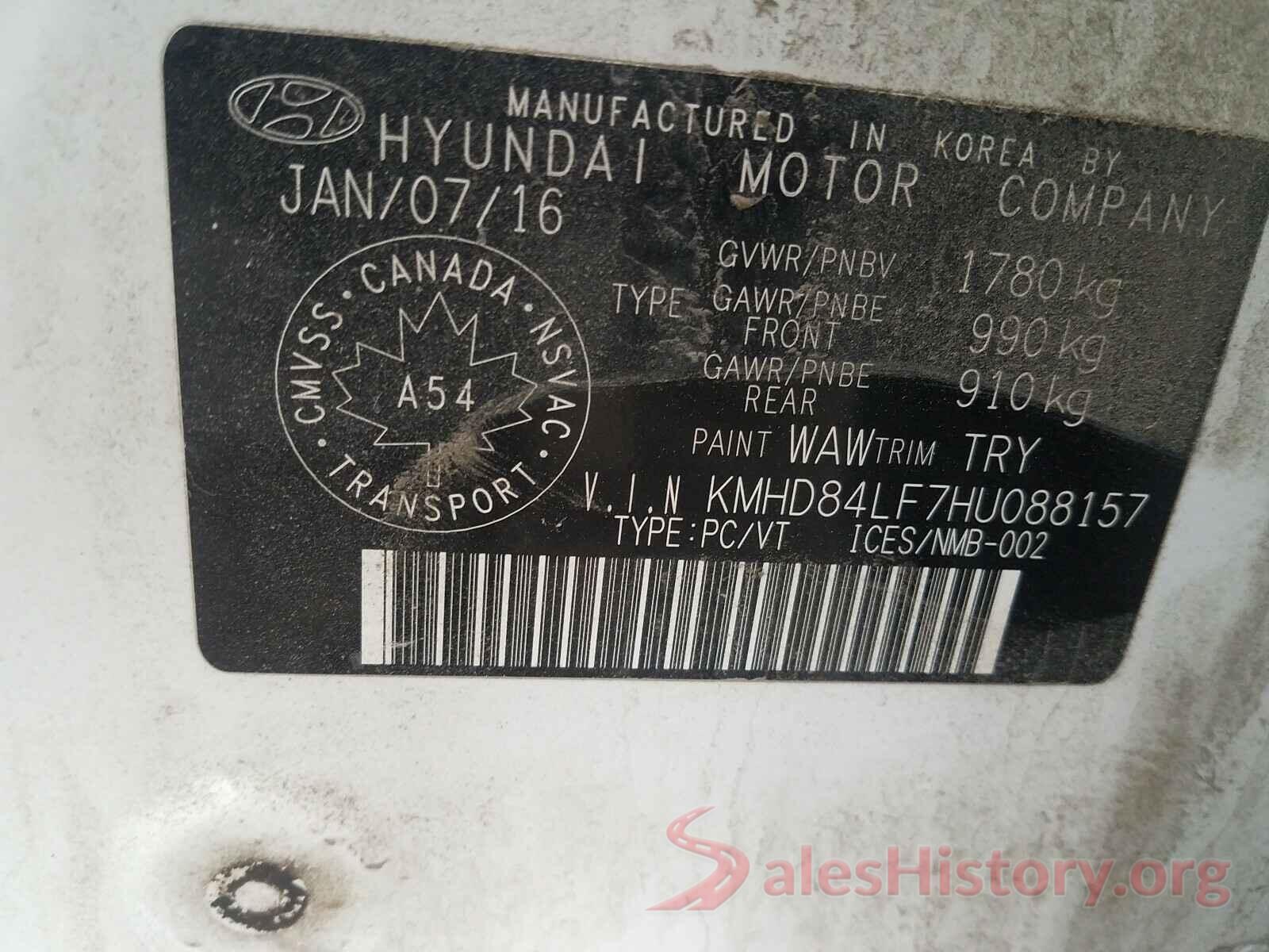 KMHD84LF7HU088157 2017 HYUNDAI ELANTRA