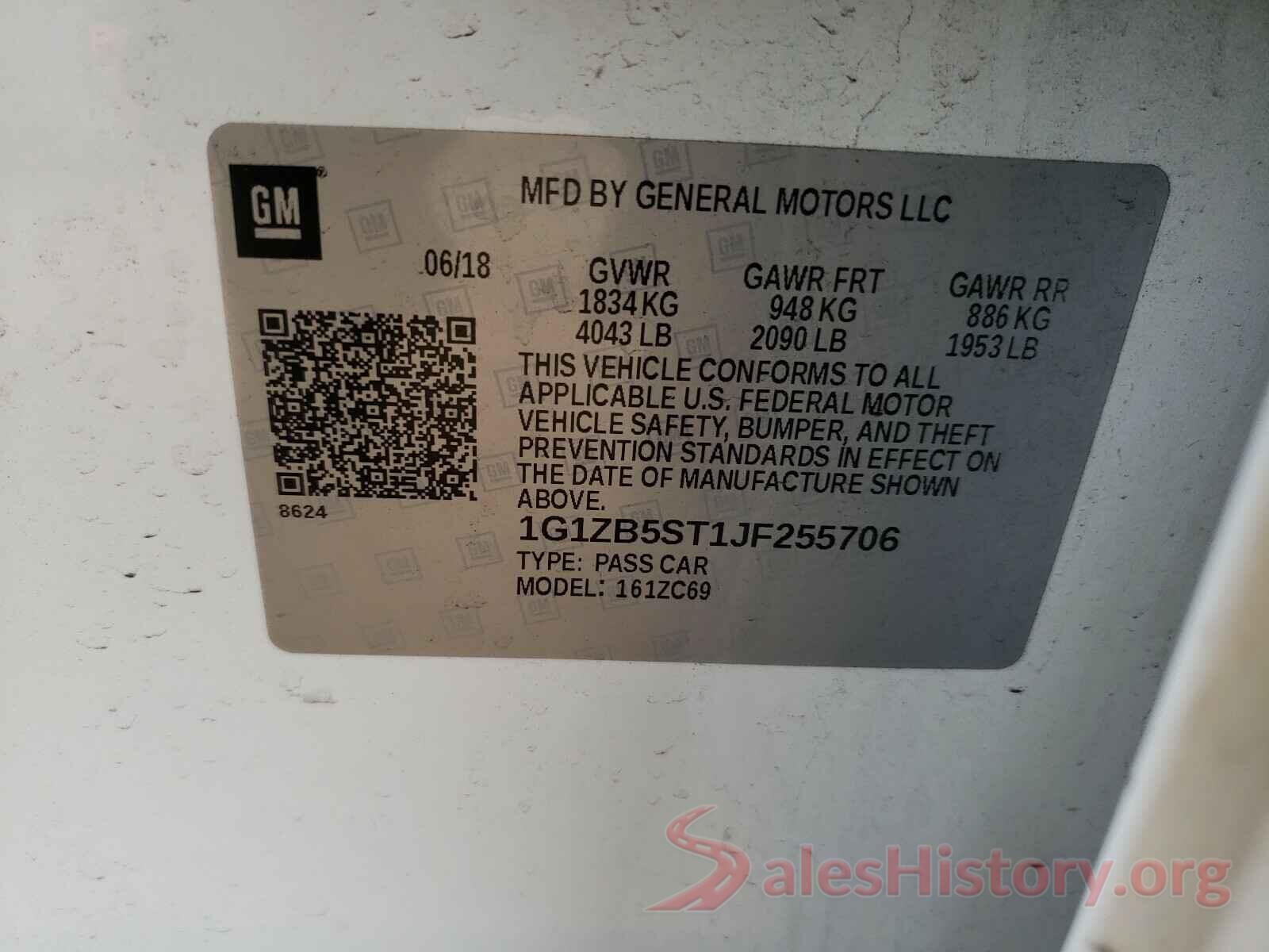 1G1ZB5ST1JF255706 2018 CHEVROLET MALIBU