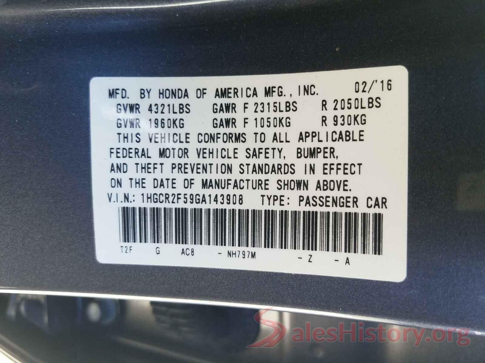 1HGCR2F59GA143908 2016 HONDA ACCORD