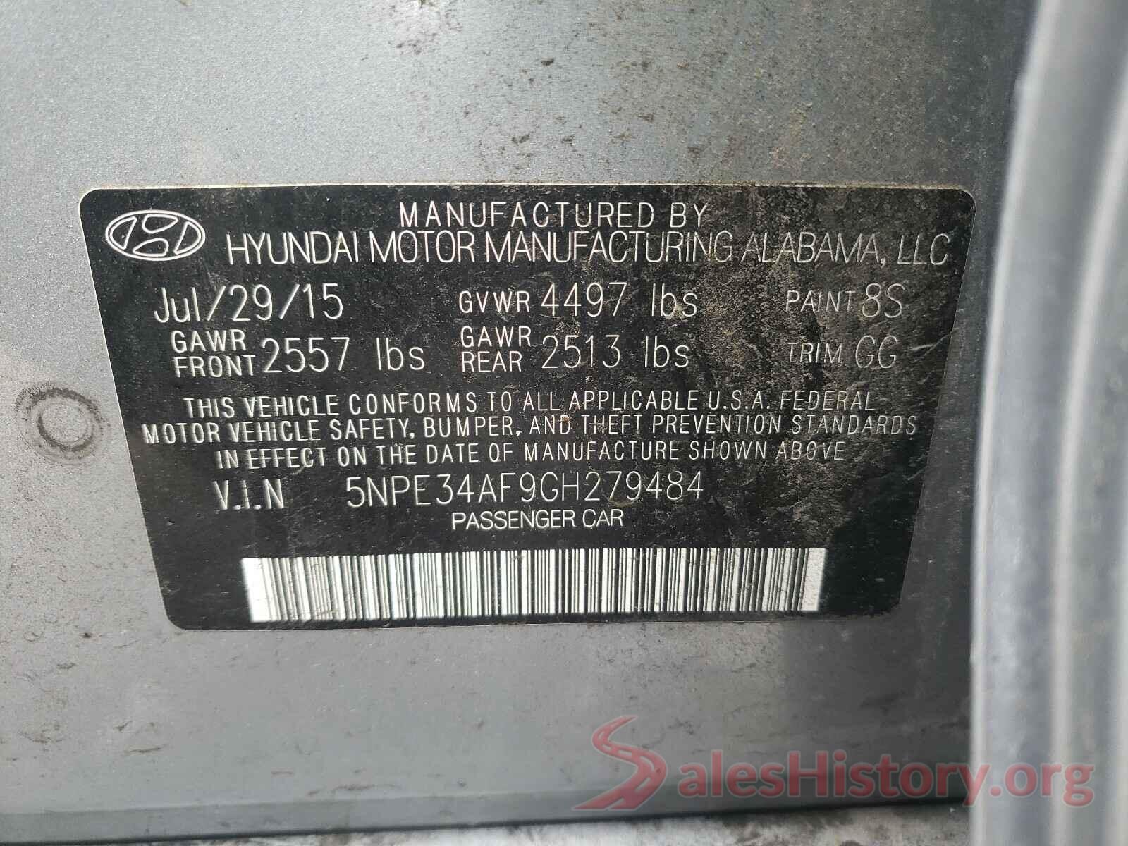 5NPE34AF9GH279484 2016 HYUNDAI SONATA