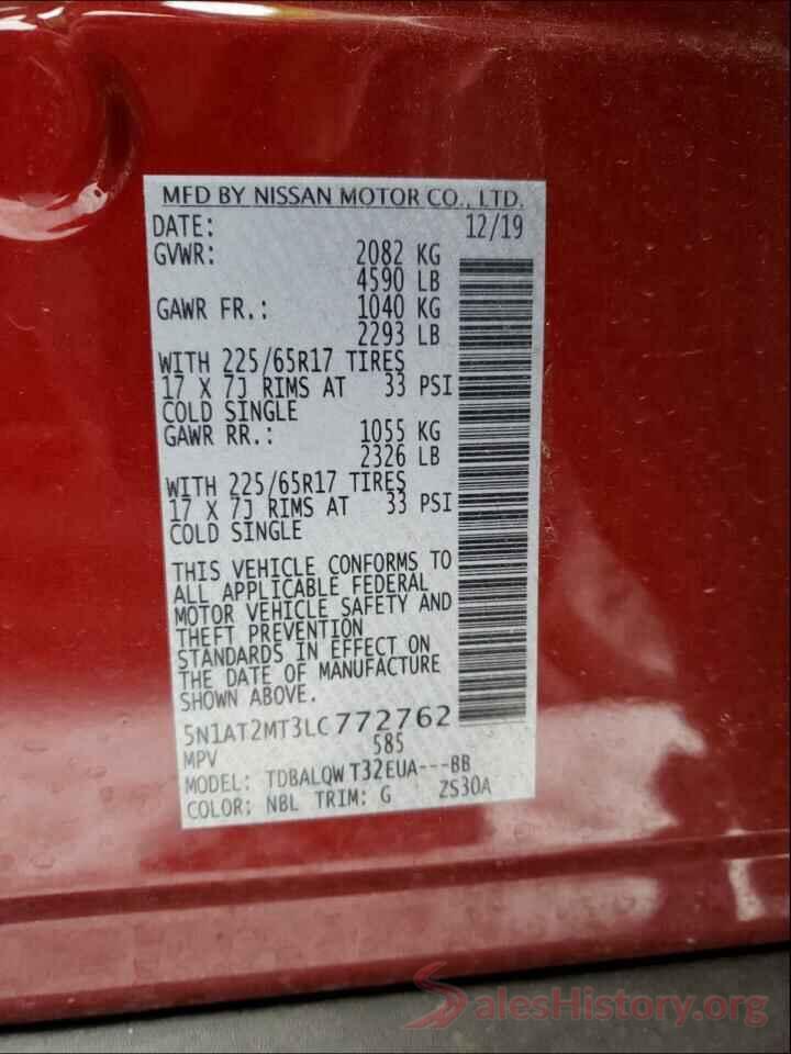 5N1AT2MT3LC772762 2020 NISSAN ROGUE