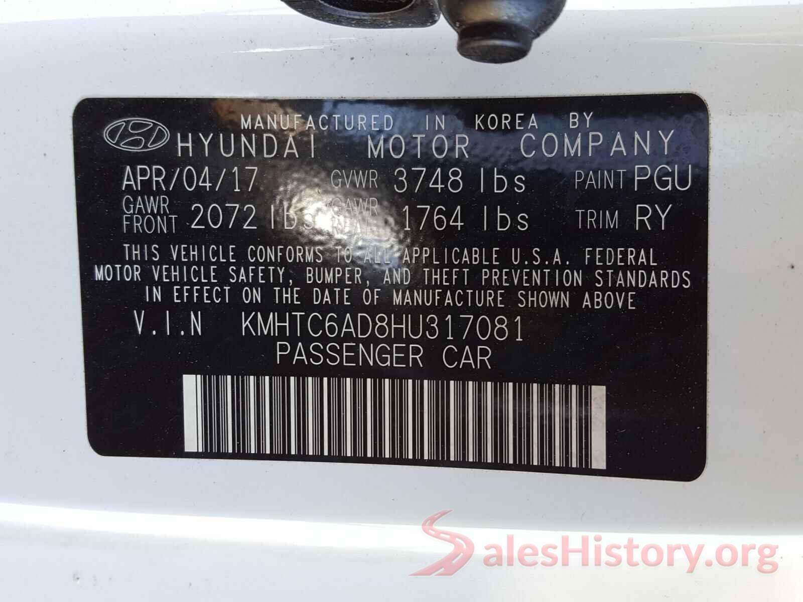 KMHTC6AD8HU317081 2017 HYUNDAI VELOSTER