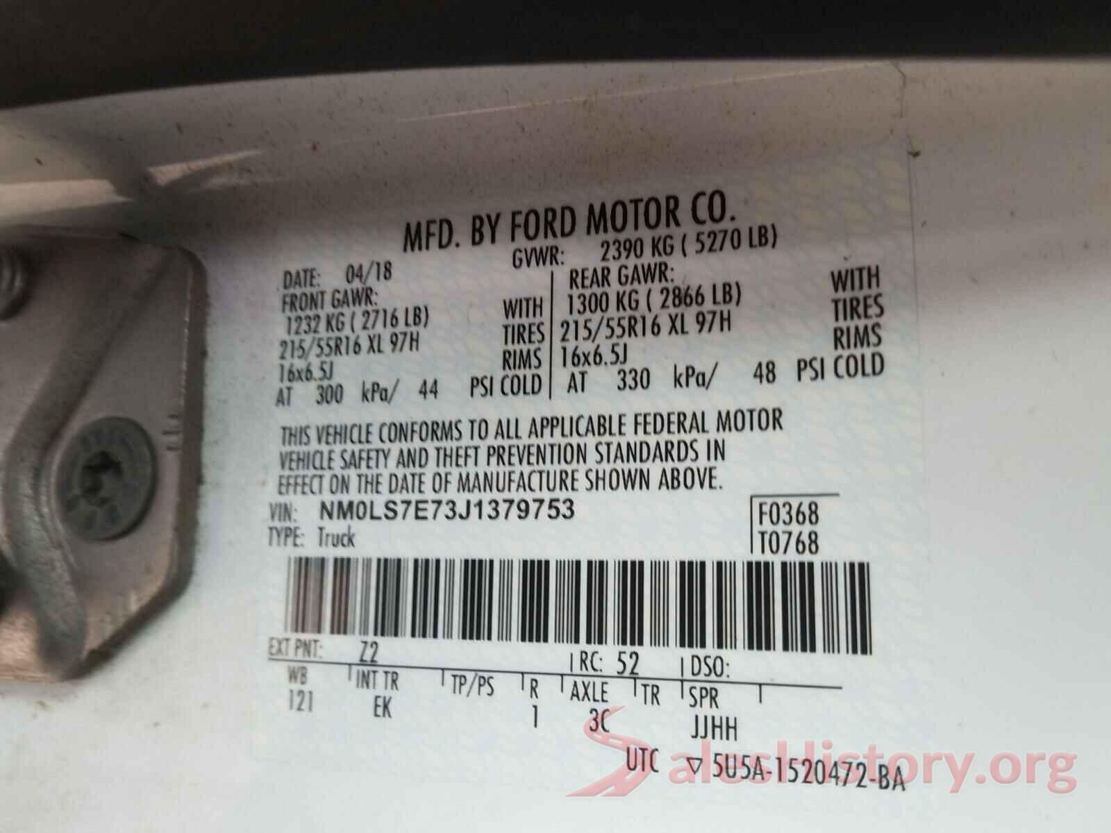 NM0LS7E73J1379753 2018 FORD TRANSIT CO