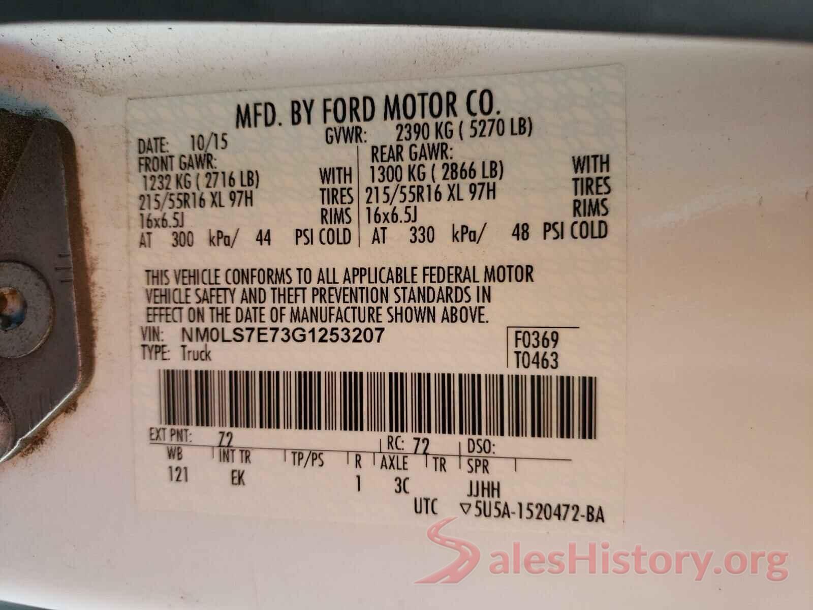 NM0LS7E73G1253207 2016 FORD TRANSIT CO