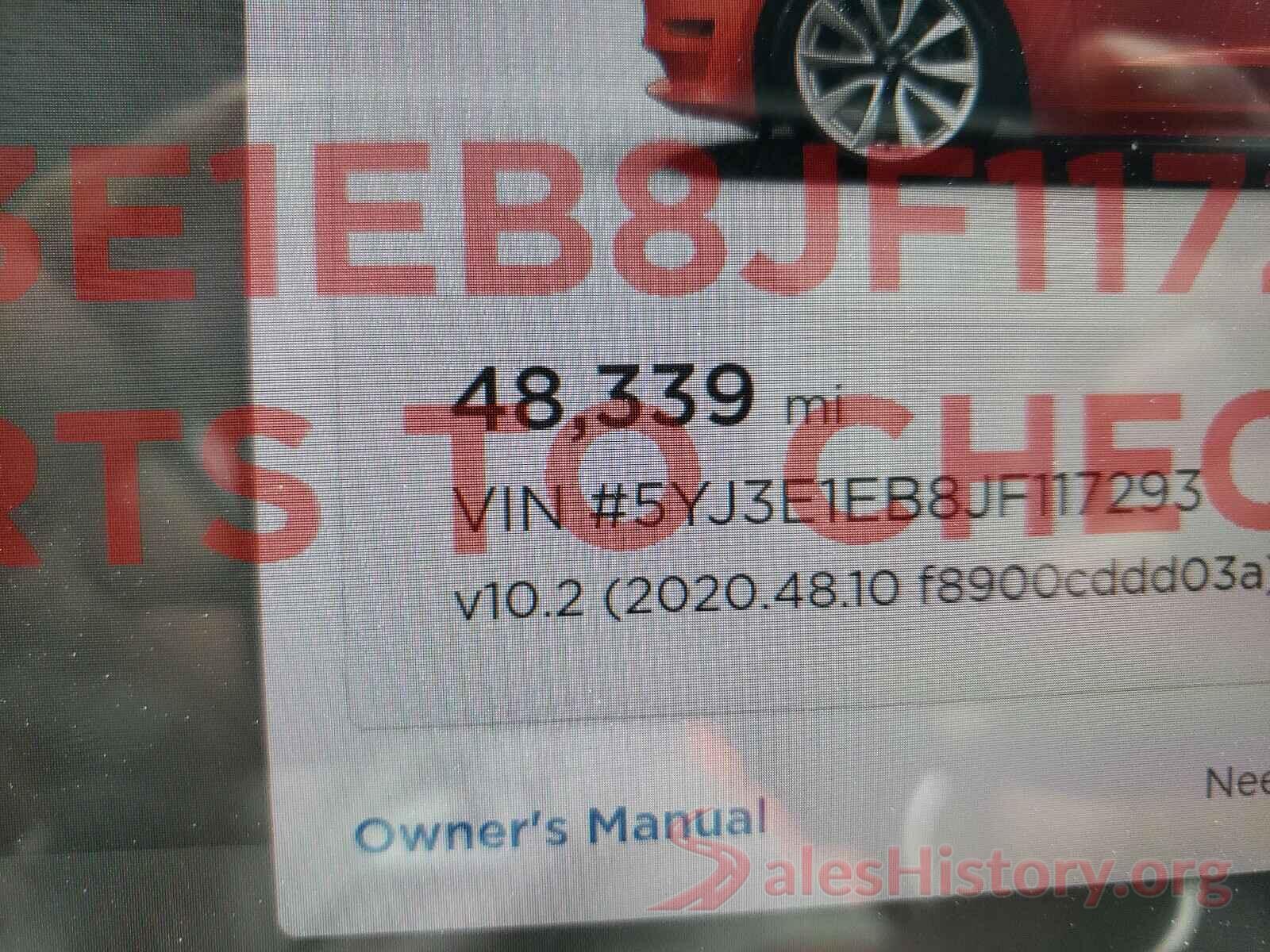 5YJ3E1EB8JF117293 2018 TESLA MODEL 3