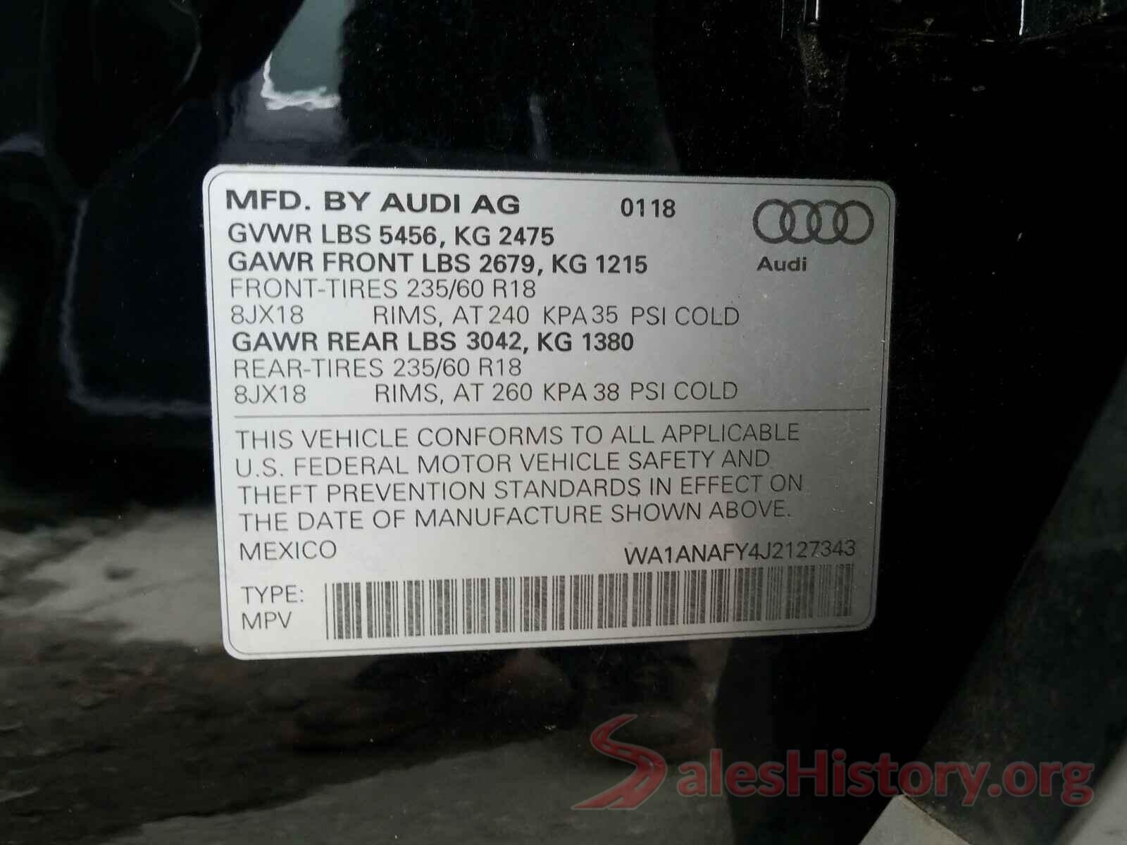 WA1ANAFY4J2127343 2018 AUDI Q5