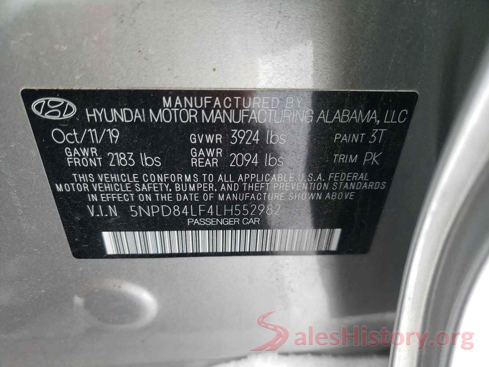 5NPD84LF4LH552982 2020 HYUNDAI ELANTRA