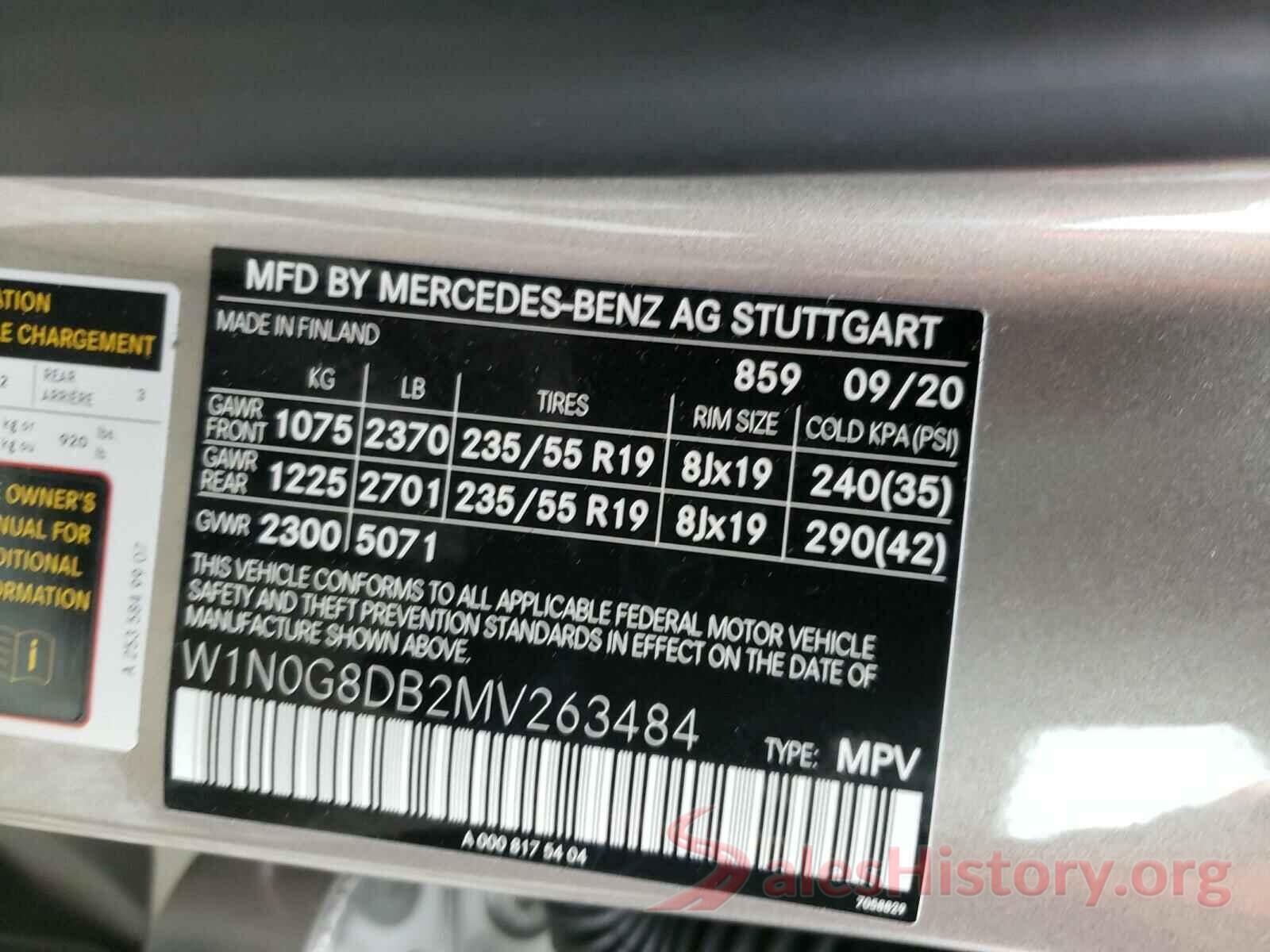 W1N0G8DB2MV263484 2021 MERCEDES-BENZ GLC-CLASS