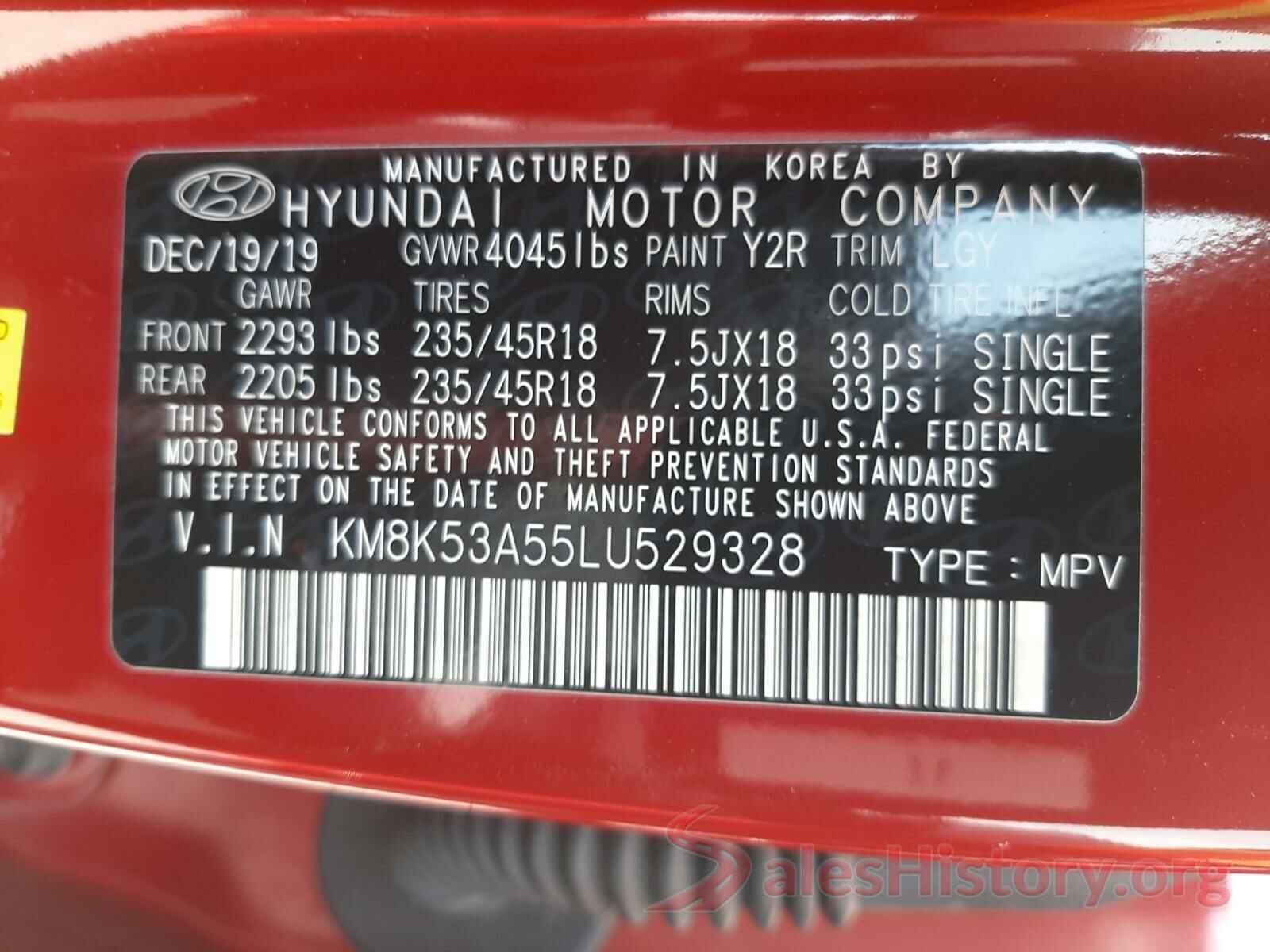 KM8K53A55LU529328 2020 HYUNDAI KONA