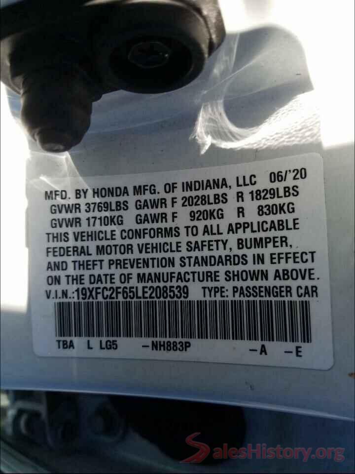 19XFC2F65LE208539 2020 HONDA CIVIC