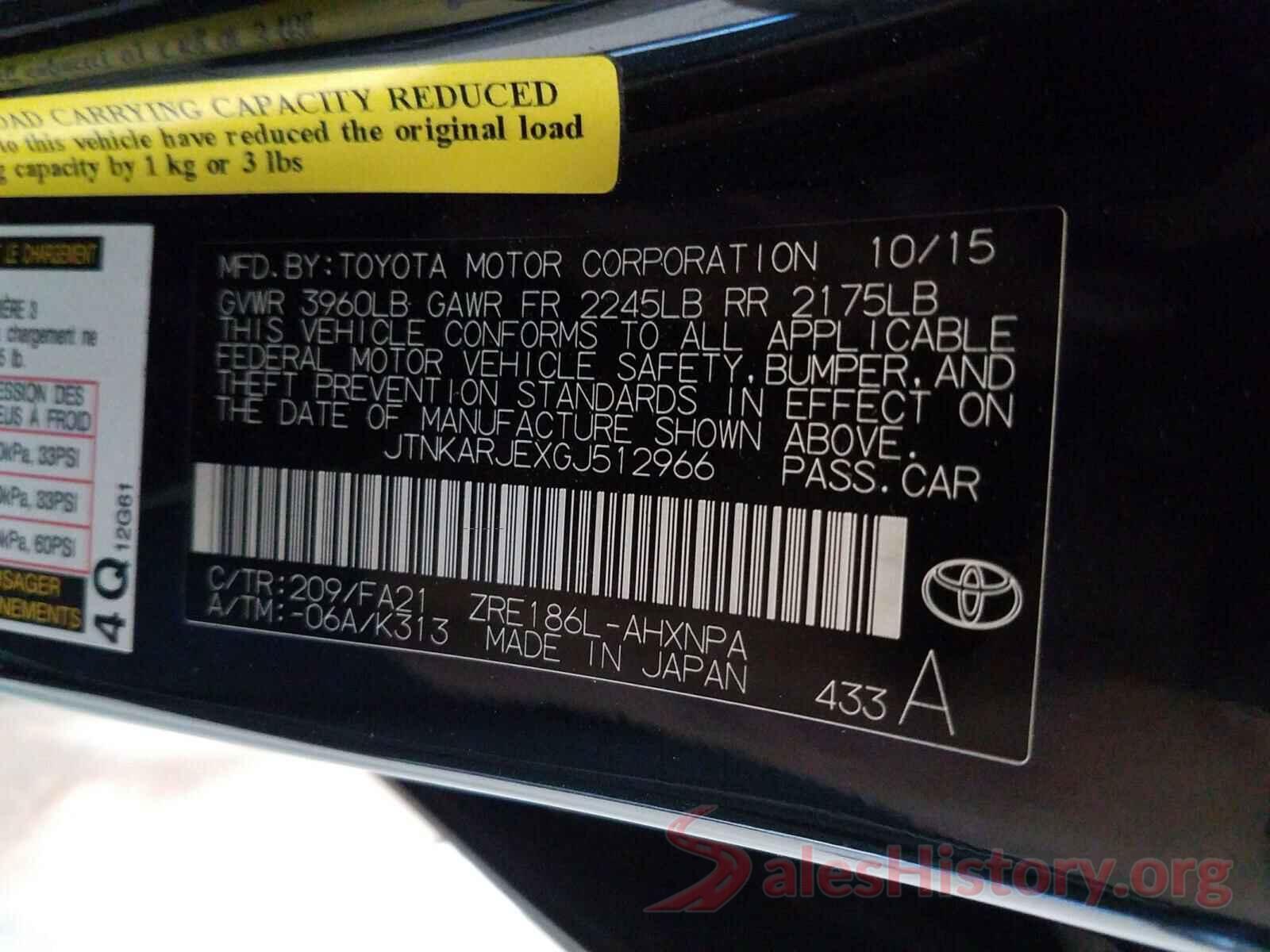 JTNKARJEXGJ512966 2016 TOYOTA SCION