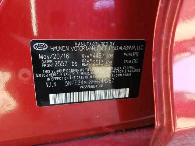 5NPE24AF8HH448267 2017 HYUNDAI SONATA