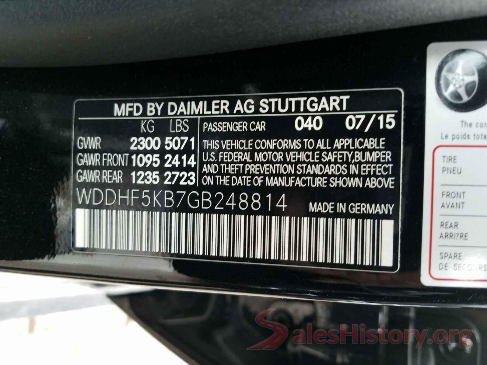 WDDHF5KB7GB248814 2016 MERCEDES-BENZ E CLASS