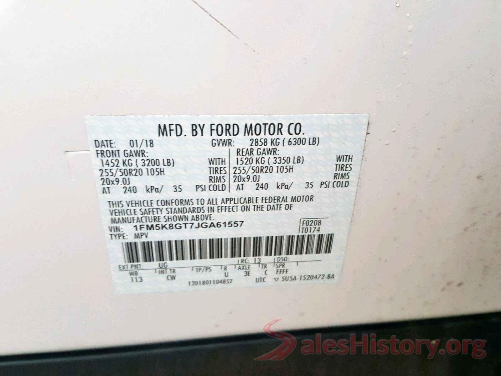 1FM5K8GT7JGA61557 2018 FORD EXPLORER S