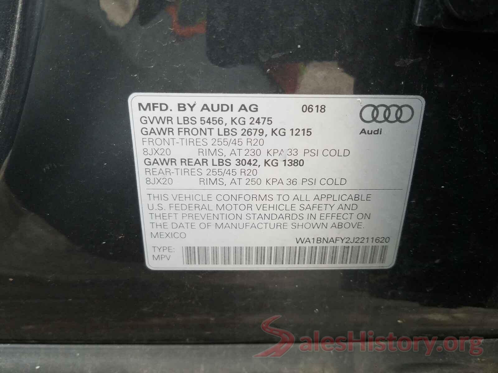 WA1BNAFY2J2211620 2018 AUDI Q5