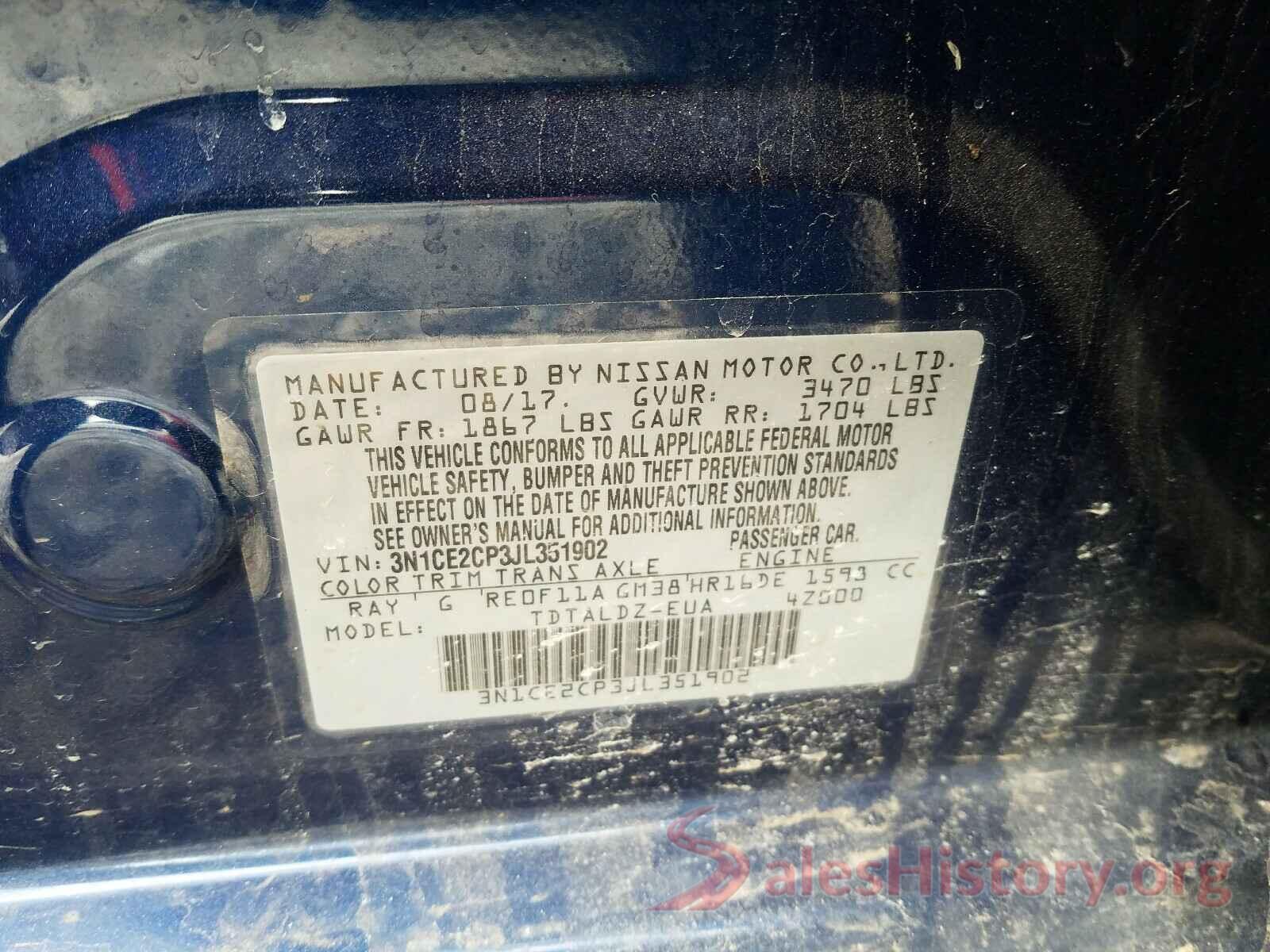 3N1CE2CP3JL351902 2018 NISSAN VERSA