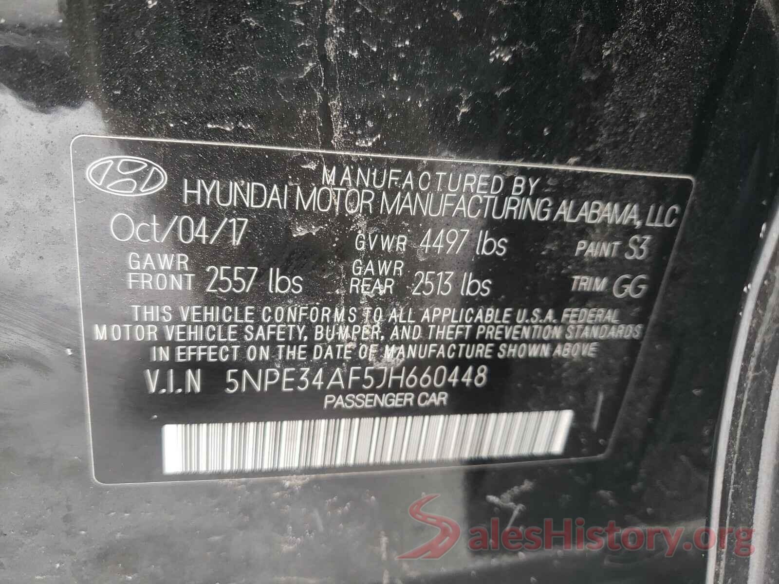 5NPE34AF5JH660448 2018 HYUNDAI SONATA