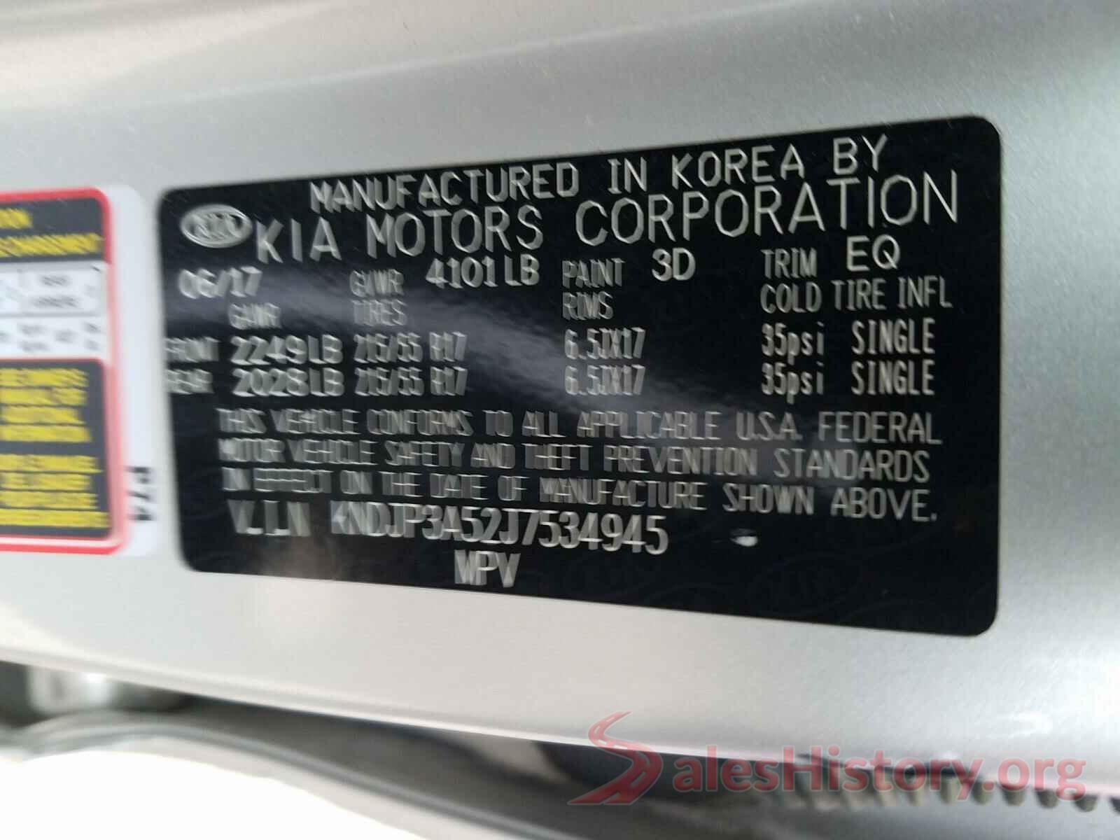 KNDJP3A52J7534945 2018 KIA SOUL